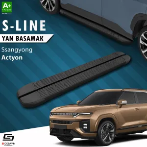 Ssangyong Actyon S-Line Siyah Yan Basamak 183 Cm 2025 (J120) Üzeri A+ Kalite