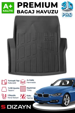 BMW 3 Serisi 2011-2019 (F30) uyumlu F30 3D Pro Bagaj Havuzu 2012-2019 A+ Kalite modelleri Oto Aksesuar Shop'de. Kaliteli malzeme, hızlı kargo ve güvenli