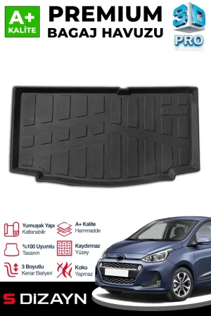 Hyundai i10 2013-2019 (IA) uyumlu 3D Pro Bagaj Havuzu 2013-2019 A+ Kalite modelleri Oto Aksesuar Shop'de. Kaliteli malzeme, hızlı kargo ve güvenli alışverişle