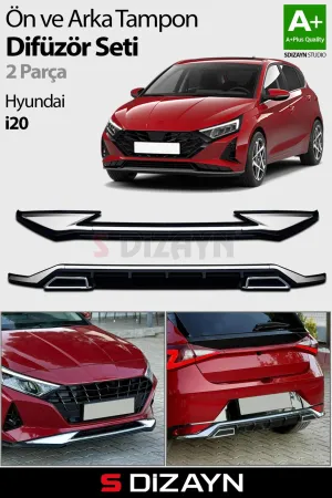 Hyundai i20 2020-Günümüz (BC3) uyumlu Ön ve Arka Tampon Koruma Difüzör 2020 Üzeri A+ Kalite modelleri Oto Aksesuar Shop'de. Kaliteli malzeme, hızlı kargo ve