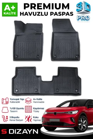 Volkswagen Id.5 3D Pro Havuzlu Paspas 2021 Üzeri A+ Kalite