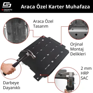 S-Dizayn Fiat Egea HB Çelik Karter Muhafaza Koruma 2015 Üzeri A+ Kalite thumb 3
