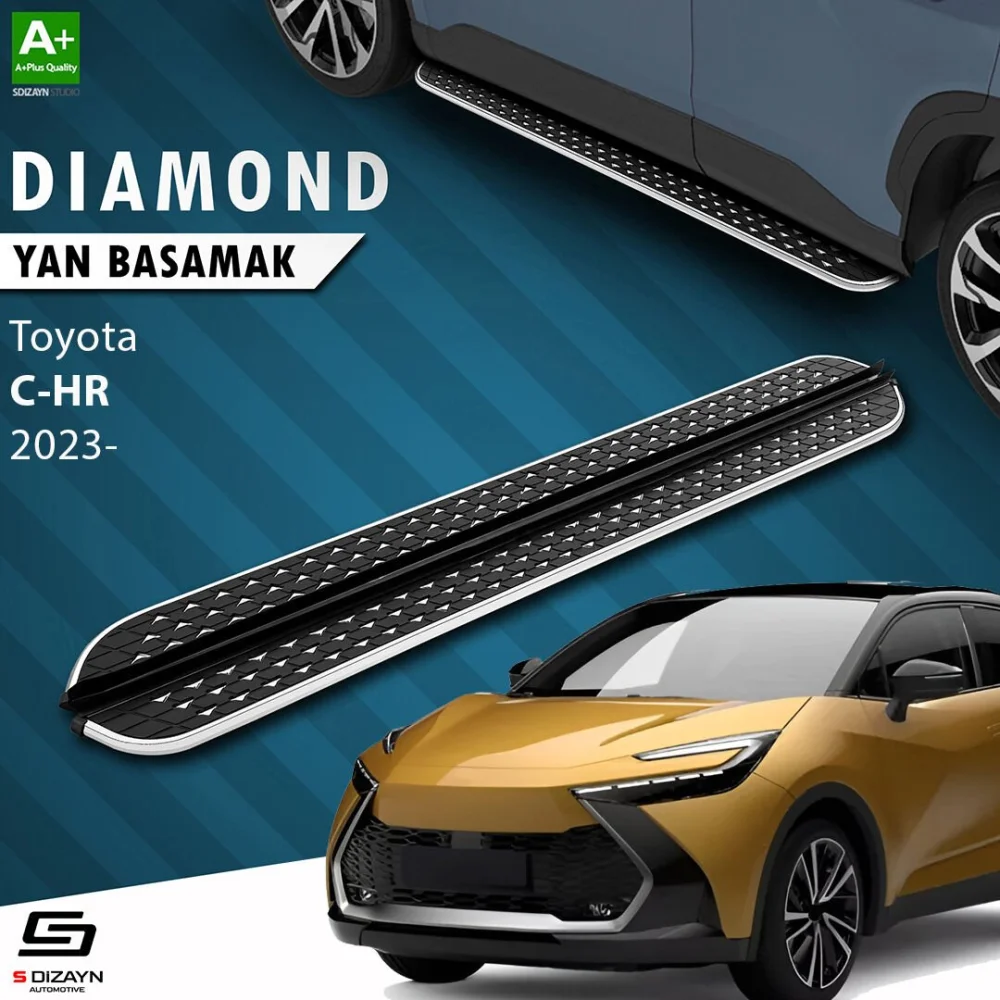 Toyota C-HR 2 Diamond Krom Yan Basamak 173 Cm 2023 Üzeri A+ Kalite