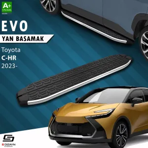 Toyota C-HR 2023-Günümüz (AX20) uyumlu 2 Evo Krom Yan Basamak 173 Cm 2023 Üzeri A+ Kalite modelleri Oto Aksesuar Shop'de. Kaliteli malzeme, hızlı kargo ve