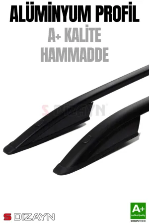 S-Dizayn Peugeot Rifter Kısa Şase Aluminyum Siyah Tavan Çıtası 2019 Üzeri A+ Kalite thumb 3