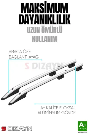 S-Dizayn Citroen Nemo Aluminyum Gri Tavan Çıtası Sport Model 2008 Üzeri A+ Kalite thumb 4