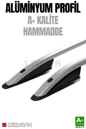 S-Dizayn Peugeot Rifter Kısa Şase Aluminyum Gri Tavan Çıtası 2019 Üzeri A+ Kalite thumb 3