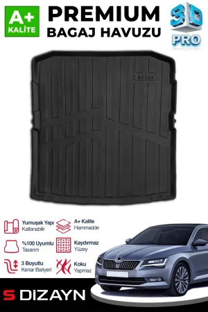 Skoda Superb 2015-2023 (3V) uyumlu 3D Pro Bagaj Havuzu 2015-2024 A+ Kalite modelleri Oto Aksesuar Shop'de. Kaliteli malzeme, hızlı kargo ve güvenli alışverişle