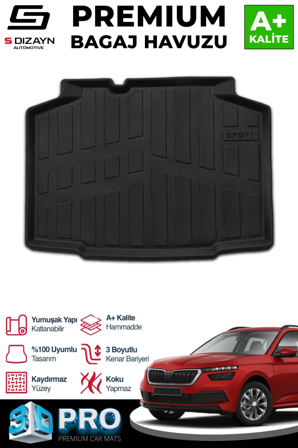 Drs Tuning Skoda Kamiq 3D Pro Bagaj Havuzu Alt Bagaj 2019 Üzeri A+ Kalite