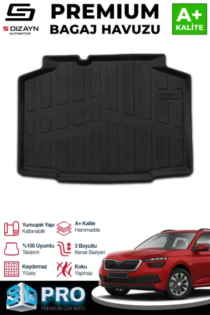 Skoda Kamiq 2019-Günümüz (NW4) uyumlu 3D Pro Bagaj Havuzu 2019 Üzeri A+ Kalite modelleri Oto Aksesuar Shop'de. Kaliteli malzeme, hızlı kargo ve güvenli