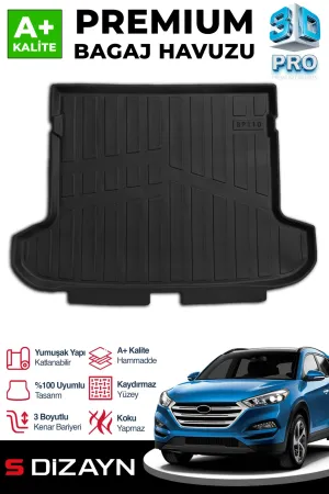Hyundai Tucson 2015-2020 (TL) uyumlu 3D Pro Bagaj Havuzu 2015-2021 A+ Kalite modelleri Oto Aksesuar Shop'de. Kaliteli malzeme, hızlı kargo ve güvenli