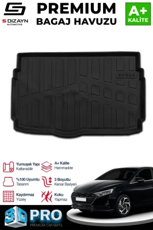 Hyundai i20 2020-Günümüz (BC3) uyumlu 3D Pro Bagaj Havuzu 2020 Üzeri A+ Kalite modelleri Oto Aksesuar Shop'de. Kaliteli malzeme, hızlı kargo ve güvenli