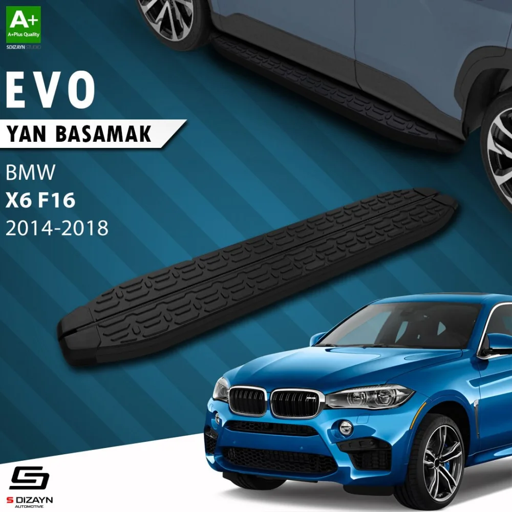 Bmw X6 F16 Evo Siyah Yan Basamak 193 Cm 2014-2018 A+ Kalite