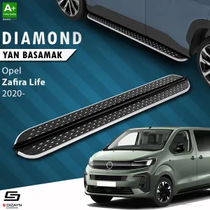 Opel Zafira 2019-Günümüz uyumlu Life Kısa Şase Diamond Krom Yan Basamak 213 Cm 2020 Üzeri A+ Kalite modelleri Oto Aksesuar Shop'de. Kaliteli malzeme, hızlı