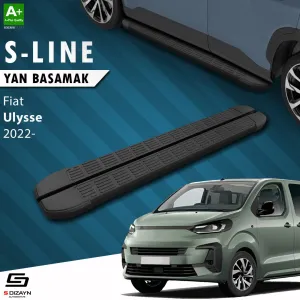 S-Dizayn Fiat Ulysse Kısa Şase S-Line Siyah Yan Basamak 213 Cm 2022 Üzeri A+ Kalite thumb 1