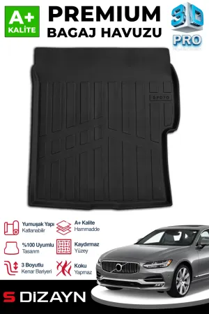 s-dizayn uyumlu Volvo S90 Plug-IN 3D Pro Bagaj Havuzu 2016 Üzeri A+ Kalite modelleri Oto Aksesuar Shop'de. Kaliteli malzeme, hızlı kargo ve güvenli alışverişle