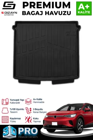 s-dizayn uyumlu VW ID4 3D Pro Bagaj Havuzu 2024 Üzeri A+ Kalite modelleri Oto Aksesuar Shop'de. Kaliteli malzeme, hızlı kargo ve güvenli alışverişle hemen