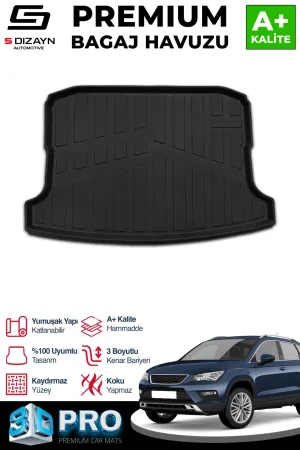 Seat Ateca 2017-Günümüz uyumlu 3D Pro Bagaj Havuzu 2016 Üzeri A+ Kalite modelleri Oto Aksesuar Shop'de. Kaliteli malzeme, hızlı kargo ve güvenli alışverişle