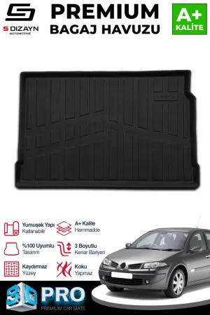 Renault Megane 2002-2008 (LM) uyumlu 2 HB 3D Pro Bagaj Havuzu 2002-2009 A+ Kalite modelleri Oto Aksesuar Shop'de. Kaliteli malzeme, hızlı kargo ve güvenli