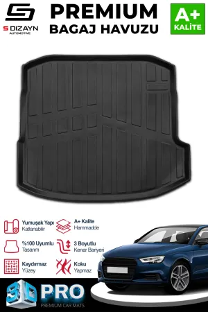 Audi A3 2020-Günümüz (8Y) uyumlu Sedan 3D Pro Bagaj Havuzu 2020 Üzeri A+ Kalite modelleri Oto Aksesuar Shop'de. Kaliteli malzeme, hızlı kargo ve güvenli