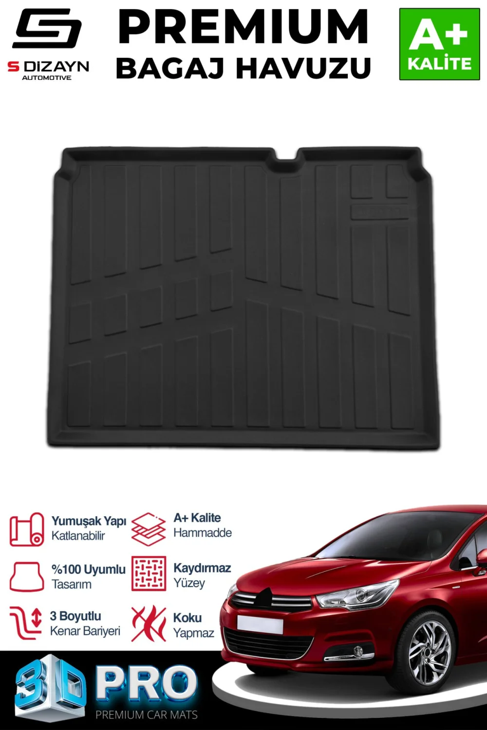 Drs Tuning Citroen C4 3D Pro Bagaj Havuzu 2010-2018 A+ Kalite