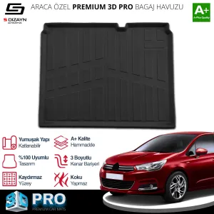 S-Dizayn Citroen C4 3D Pro Bagaj Havuzu 2010-2018 A+ Kalite - Görsel 2