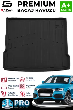 Audi Q3 2011-2018 (8U) uyumlu 3D Pro Bagaj Havuzu 2011-2018 A+ Kalite modelleri Oto Aksesuar Shop'de. Kaliteli malzeme, hızlı kargo ve güvenli alışverişle