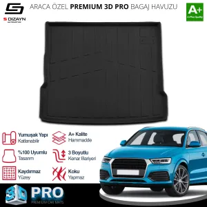 S-Dizayn Audi Q3 3D Pro Bagaj Havuzu 2011-2018 A+ Kalite thumb 2