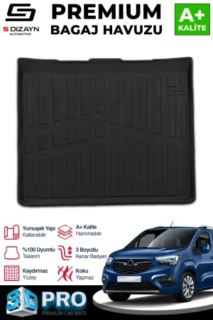 S-Dizayn Opel Combo E Seperatörsüz 3D Pro Bagaj Havuzu 2019 Üzeri A+ Kalite thumb 1