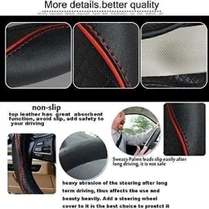 5D Paspas uyumlu Direksiyon Simidi Kaplaması, 38 cm/15 inç Deri Direksiyon Simidi Kılıfı İğne ve İplikle El Yapımı modelleri Oto Aksesuar Shop'de. Kaliteli