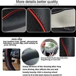 5D Paspas uyumlu Direksiyon Simidi Kaplaması, 38 cm/15 inç Deri Direksiyon Simidi Kılıfı İğne ve İplikle El Yapımı modelleri Oto Aksesuar Shop'de. Kaliteli