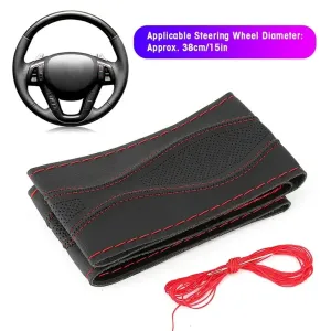 5D Paspas uyumlu Direksiyon Simidi Kaplaması, 38 cm/15 inç Deri Direksiyon Simidi Kılıfı İğne ve İplikle El Yapımı modelleri Oto Aksesuar Shop'de. Kaliteli