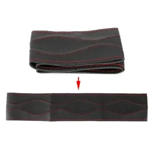 Direksiyon Simidi Kaplaması, 38 cm/15 inç Deri Direksiyon Simidi Kılıfı İğne ve İplikle El Yapımı thumb 2