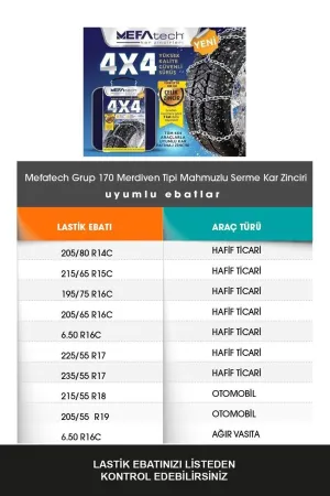 Kar Zinciri 235-55-r17 Merdiven Tipi Mahmuzlu Serme Suv thumb 2
