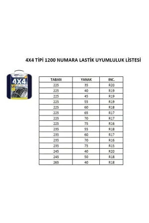 Kar Zinciri 4x4 Tipi 1200 Numara - Görsel 3