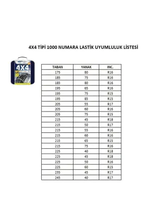 Kar Zinciri 4x4 Tipi 1000 Numara - Görsel 3