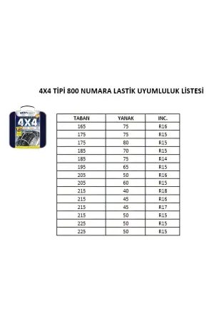 Kar Zinciri 4x4 Tipi 800 Numara thumb 3