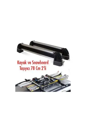 Oto Kayak Snowboard Taşıyıcı 2 li Kilitli 78 cm thumb 2