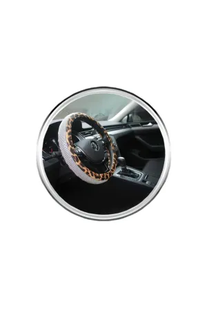 Teamcar Oto Direksiyon Kılıfı Geçmeli Pırlanta Kaplamalı Leopar Desenli thumb 2