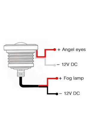 Mercekli Angel Yuvarlak Led Kırmızı Sis Farı 8.9cm Metal Gövde thumb 3