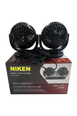 Oto Vantilatör Çift Fanlı Torpido Üstü 2 Kademeli 12 Volt thumb 3
