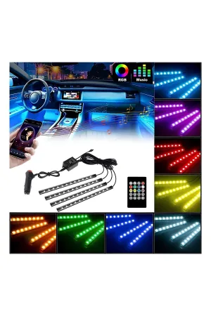 Cenk Oto uyumlu Araç İçi Ayak Altı Müziğe ve Sese Duyarlı 12 Ledli Rgb Renkli Kumandalı Led modelleri Oto Aksesuar Shop'de. Kaliteli malzeme, hızlı kargo ve