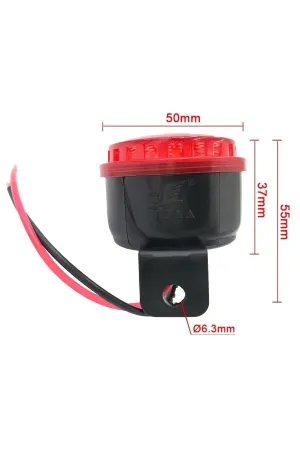 Geri Vites Sireni Kornası Yüksek Ses 12v Kırmızı Reflektör Camlı Işıklı thumb 4