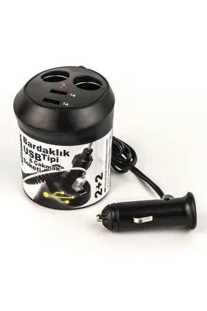 Bardaklik Tipi Usb Ve Çakmak Soketi 12v - Görsel 3