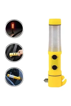 Imdat Çekici Çok Amaçlı Cam Kırıcı Kemer Kesici El Fenerli Mıknatıslı Kırmızı Fasılalı Işık thumb 4