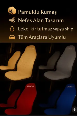 2'li Minder Seti Koltuk Koruyucu Universal Mavi Renk Terletmez Leke Tutmaz - Görsel 2