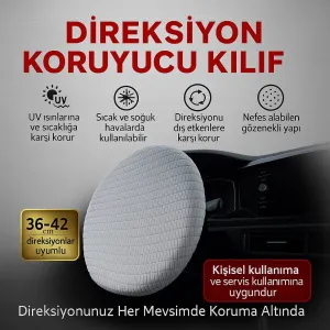 oto uzay uyumlu Direksiyon Koruyucu Kılıf Universal UV, Toz, Isı Koruma Yaz Kış Kullanıma 36-42 cm modelleri Oto Aksesuar Shop'de. Kaliteli malzeme, hızlı