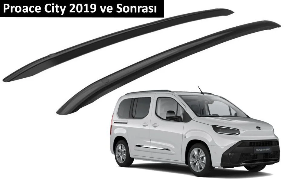 Toyota Proace City Van 2019 ve Sonrası Orjinal Tip OEM Tavan Çıtası (Siyah Renk)