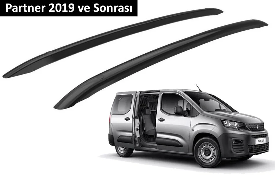 Peugeot Partner 2019 ve Sonrası Orjinal Tip OEM Tavan Çıtası (Siyah Renk)