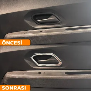 S-Dizayn Renault Taliant Krom İç Kapı Kolu Çerçevesi 4 Prç 2021 Üzeri A+ Kalite thumb 5